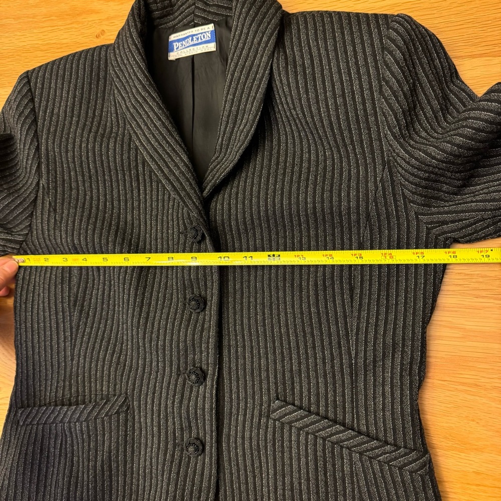 Vintage Pendleton‎ Women’s Wool Button-Up Blazer Stripes Tailored Jacket Classic - Picture 10 of 12
